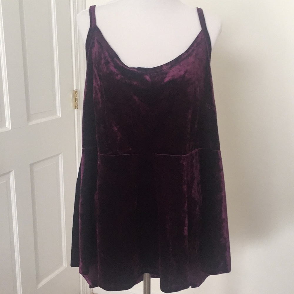 Velvet peplum top